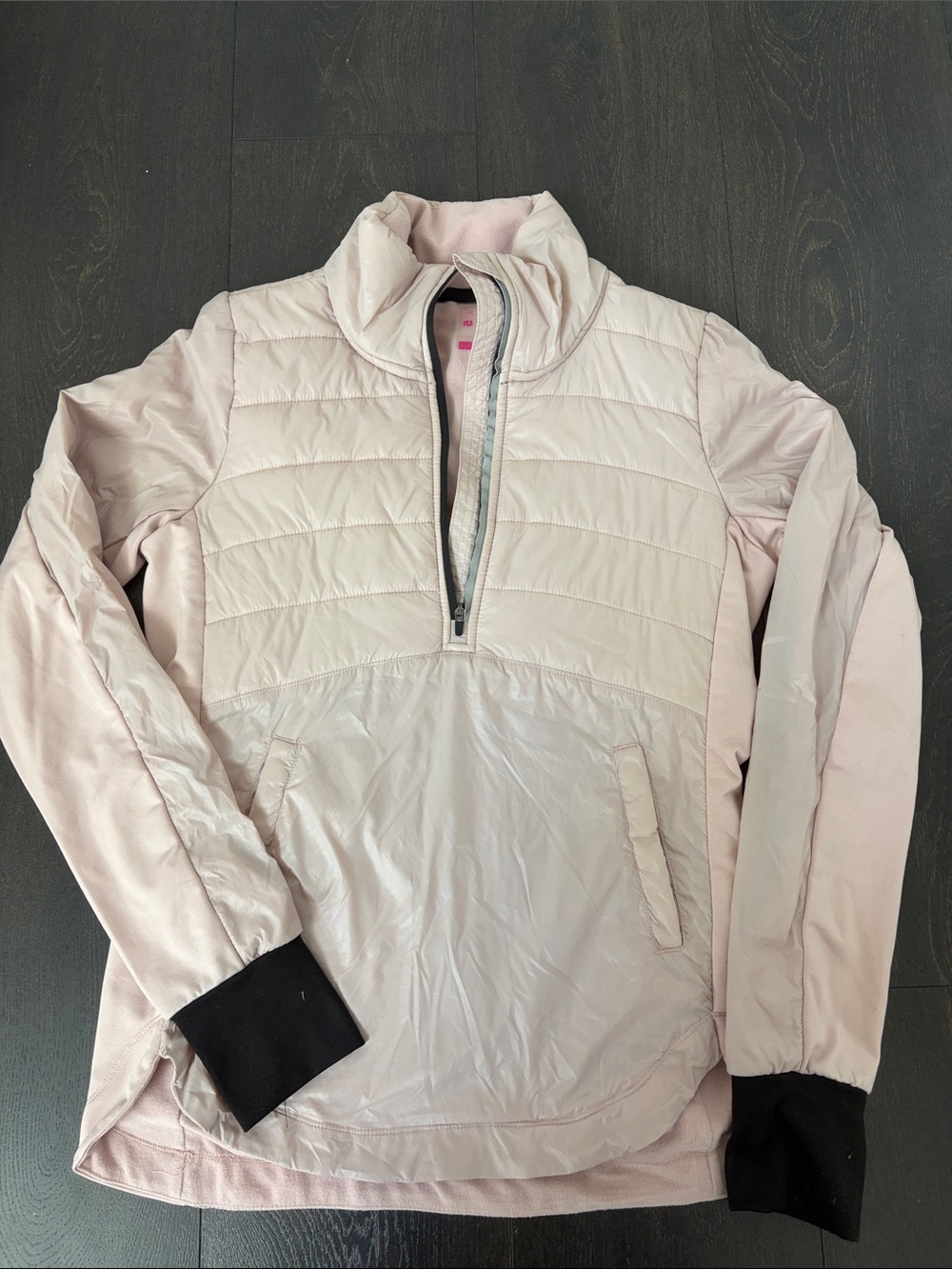 Simons Light Pink Quilted Half-Zip Pullover Jacket